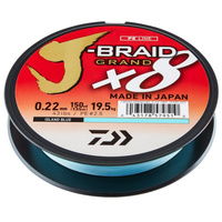 Plecionka Daiwa J-Braid Grand X8 135m 0.18mm 12.5kg BLUE 12796-018