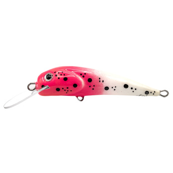 Wobler Trociowy Krol 7cm 7g PINK WHITE DOT 140