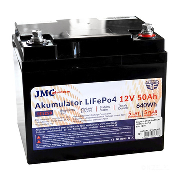 Akumulator JMCRF LiFePo4 50A 12.8V (12V) Bluetooth AK50A12.8VJMCR
