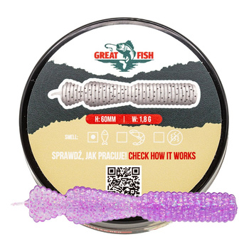 Great Fish GF2 Leech Fish Scent 60mm 1,8g GLITTER LIGHT PURPLE 10szt.
