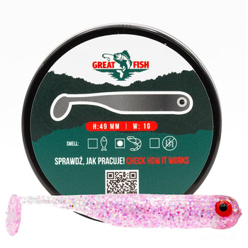 Great Fish GF1 Shrimp Scent 49mm 1g GLITTER PINK 10szt.