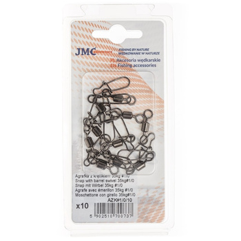 Agrafka z krętlikiem JMC #1/0 35kg 10szt AZK#1/0/10