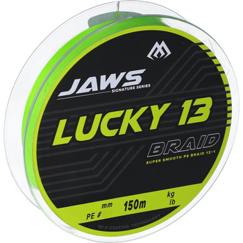 Plecionka Mikado Jaws Lucky 13 150m 0,12mm 10,0kg FLUO ZIELONA ZJ13-150-012