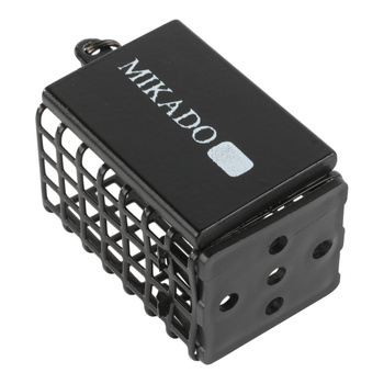 Koszyczek zanętowy Mikado kwadratowy z denkiem 25x30x44mm 50g CZARNY AMKZ-02-50-B