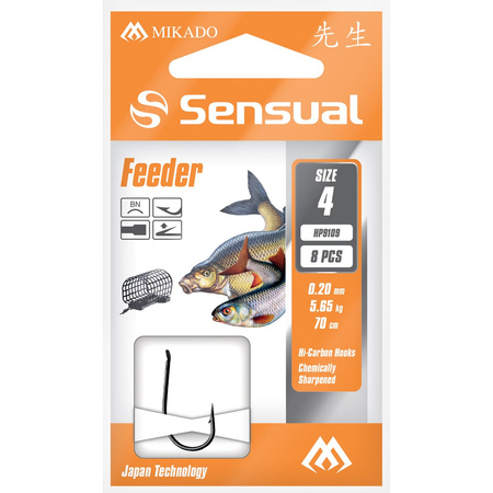 Mikado Przypony Wiązane SENSUAL FEEDER 9109 nr 4 BN Żyłka: 0,20mm 70cm - op.8szt.