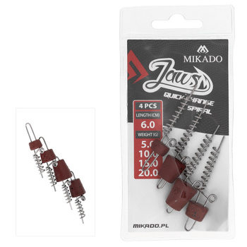Wkręt do Przynęt Mikado Jaws Quick Change Spiral MIX 6cm 4szt
