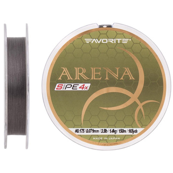 Plecionka Favorite Arena PE 4x 150m #0.175/0.071mm 3lb 1,4kg SILVER GREY