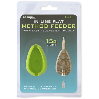Zestaw podajnik z foremką Drennan In-Line Flat Method Feeder Small 15g TFFFBS15