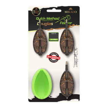 Koszyczek Mikado Quick Method Feeder Douglas - rozmiar L 3x60g + foremka AMFN-QMF-3L-SET60