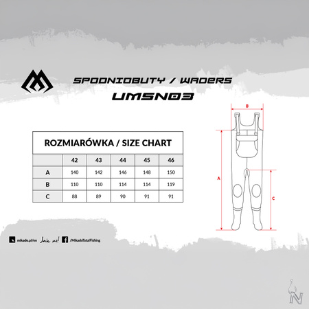 Spodniobuty Neoprenowe Mikado UMSN03 - rozm. 44 - op.