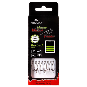 Haczyki z przyponem Mikado Method Feeder MF13 z igłą #8 DB 0.23mm 10cm 8szt. HMFB13I-8