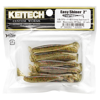 Keitech Easy Shiner 2'' 5cm 1g 208T WATERMELON PP. RED FLK 12szt - op