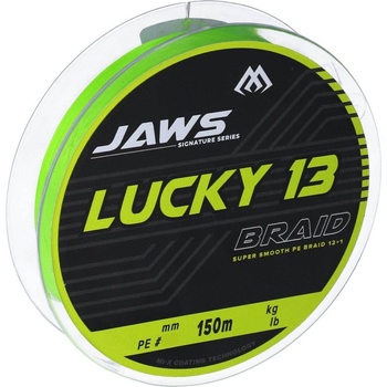 Plecionka Mikado Jaws Lucky 13 150m 0,10mm 8,7kg FLUO ZIELONA ZJ13-150-010
