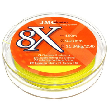 Plecionka JMC 8X 150m 0,21mm 11,34kg ŻÓŁTA PLWY8021_150