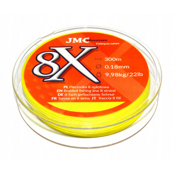 Plecionka JMC 8X 300m 0,18mm 9,98kg ŻÓŁTA PLWY8018_300