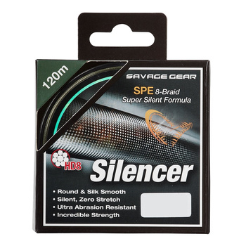 Plecionka Savage Gear HD8 Silencer Braid 120m 0,09mm 4,7kg GREEN 54807