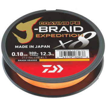 Plecionka Daiwa J-Braid Expedition X8E 0,06mm 150m SMASH ORANGE 12550-006