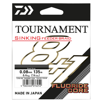 Plecionka Daiwa Tournament Sinking Feeder Braid 0,08mm 6,4kg 135m GRAY 12785-008