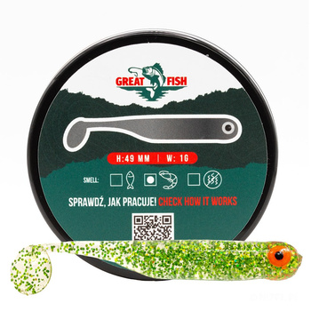 Great Fish GF1 Shrimp Scent 49mm 1g GLITTER GREEN 10szt.