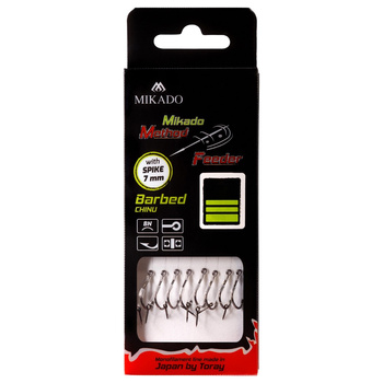 Haczyki z przyponem Mikado Method Feeder Chinu z igłą #4 BN 0.28mm 10cm 8szt. HMFB12I-4
