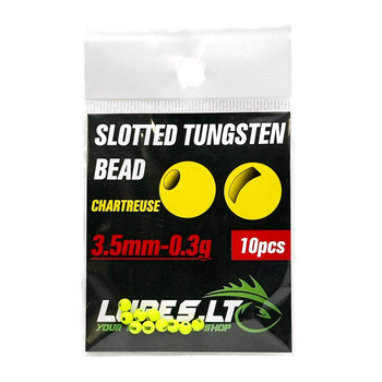 Koraliki Wolframowe MB Lures 3,5mm 0,3g FLUO CHARTREUSE op.-10szt.