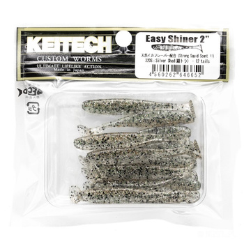 Keitech Easy Shiner 2'' 5cm 1g 320S SILVER SHAD 12szt - op