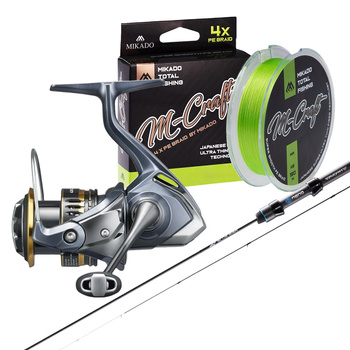 Zestaw spinningowy XUL Favorite Blue Bird Nano 1,83m 0,2-1,5g + Shimano Ultegra FC 1000 + Plecionka M-Craft Braid #PE0.1