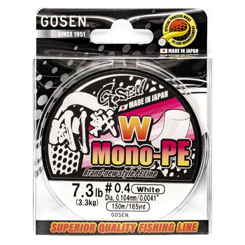 Plecionka Japońska Gosen W Mono PE #0.4 3,3kg 150m WHITE PWMO150W04