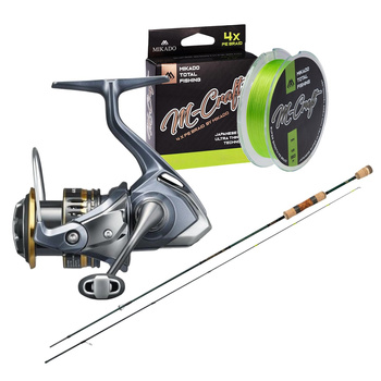 Zestaw spinningowy XUL Mikado Sensor-X Area S 183cm 0.5-2.5g + Shimano Ultegra FC 1000 + Plecionka M-Craft Braid #PE0.1