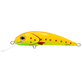 Wobler Trociowy Krol 7cm 7g PINK YELLOW RED DOT 144