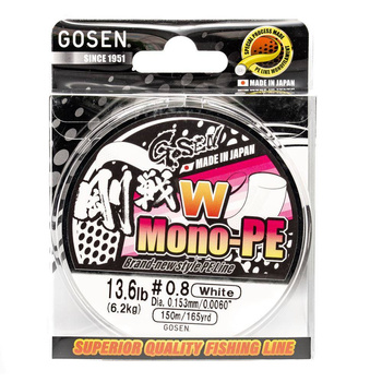 Plecionka Japońska Gosen W Mono PE #0.8 6,2kg 150m WHITE PWMO150W08