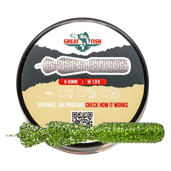 Great Fish GF2 Leech No Scent 60mm 1,8g GLITTER GREEN 10szt.