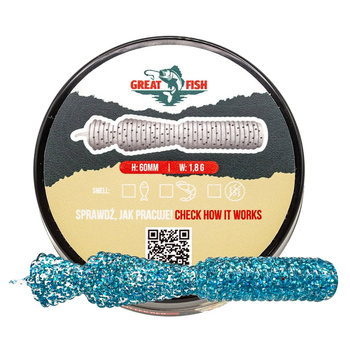 Great Fish GF2 Leech Shrimp Scent 60mm 1,8g GLITTER BLUE 10szt.