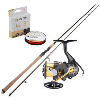 Zestaw Wędka Westin W4 Spin + Kołowrotek DAIWA 23 Legalis LT3000-C(U) + Plecionka Westin W3