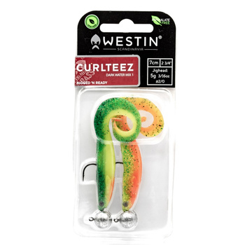 Westin CurlTeez 7cm 5g #2/0 Rigged'n Ready DARK WATER MIX 1 2szt P171-645-005