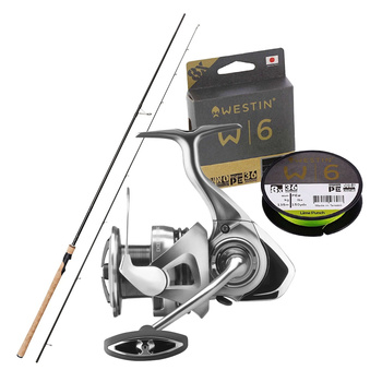 Zestaw Wędka Westin W2 SPIN + Kołowrotek DAIWA 23 Exceler LT4000-C + Plecionka Westin W6