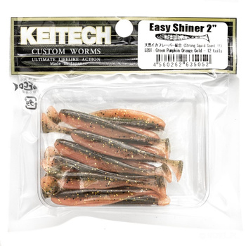 Keitech Easy Shiner 2'' 5cm 1g 520T GREEN PUMPKIN ORANGE GOLD 12szt - op