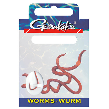 Haczyki z przyponem Gamakatsu Worm 5260R #4 0,30mm 75cm 10 szt. RED 140165-400-30