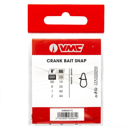 Agrafka VMC 3538BN Crank Bait Snap #000 10kg 11szt AVM290172