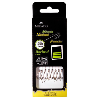 Haczyki z przyponem Mikado Method Feeder Chinu z igłą #4 BN 0.16mm 10cm 8szt. HMFB212I-4