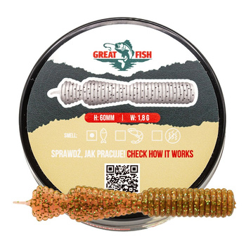 Great Fish GF2 Leech Fish Scent 60mm 1,8g  MOTOR OIL GREEN 10szt.