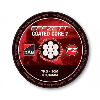 Materiał przyponowy DAM Effzett Coated CORE7 Steeltrace 10m 7kg czarny 56418