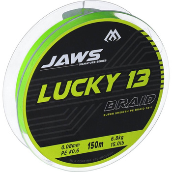 Plecionka Mikado Jaws Lucky 13 150m 0,08mm 6,8kg FLUO ZIELONA ZJ13-150-008