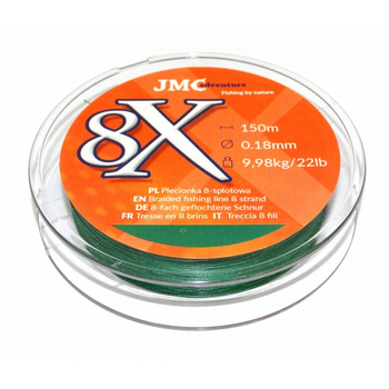 Plecionka JMC ośmiosplotowa 8X 0.18mm 150m 9,98kg ZIELONA
