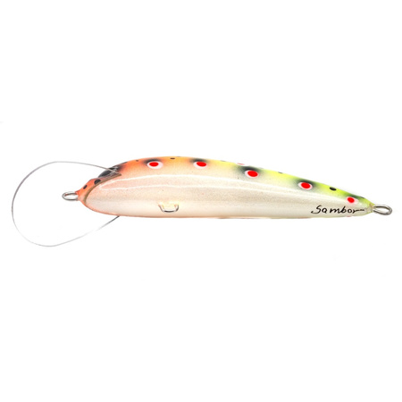Wobler Trociowy Salmon Sambor 6,5cm 6g ORANGE CHARTREUSE