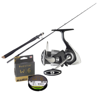 Zestaw Wędka Westin W3 HybridCast + Kołowrotek DAIWA 23 Lexa LT5000-C + Plecionka Westin W6