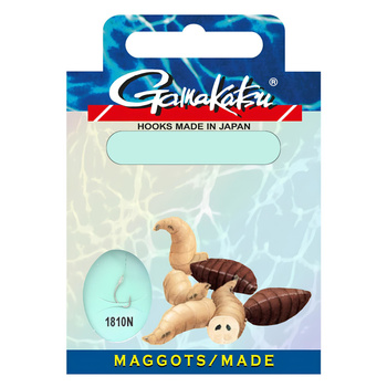 Haczyki z przyponem Gamakatsu Maggots 1810N #6 0,22mm 60cm 10 szt. NICKEL 140131-600-22