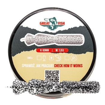 Great Fish GF2 Leech Shrimp Scent 60mm 1,8g GLITTER GRAPHITE 10szt.