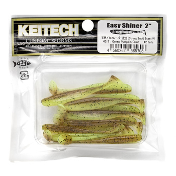 Keitech Easy Shiner 2'' 5cm 1g 401T GREEN PUMPKIN CHART. 12szt - op