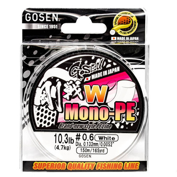 Plecionka Japońska Gosen W Mono PE #0.6 4,7kg 150m WHITE PWMO150W06